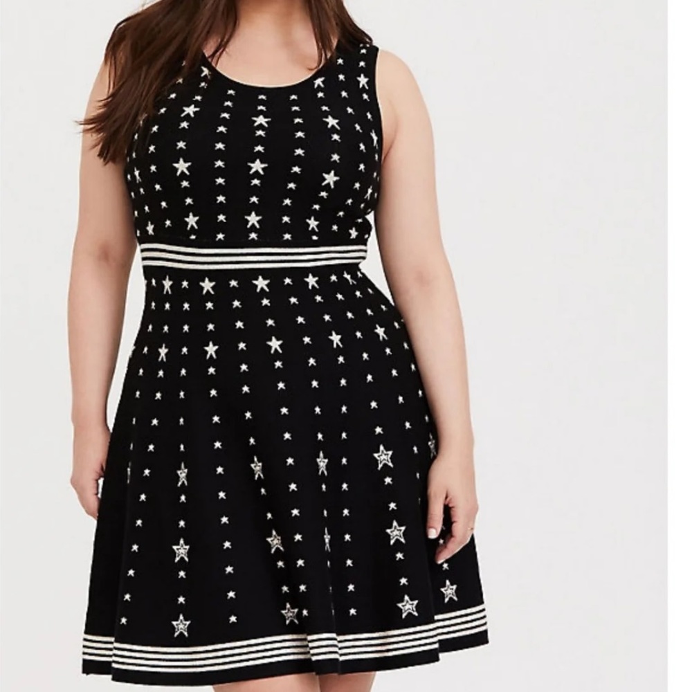 Torrid black and silver star sweater dress  NWT